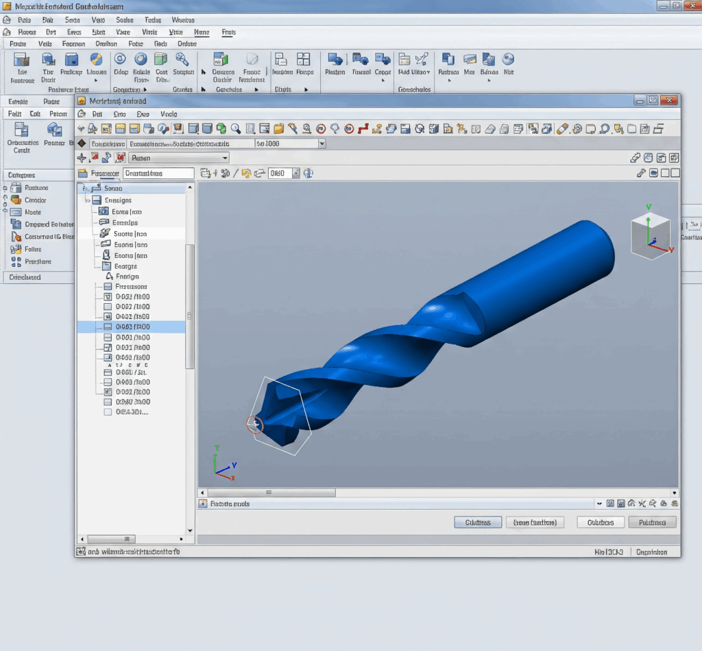 Na zdjęciu widać projektowanie wiertła